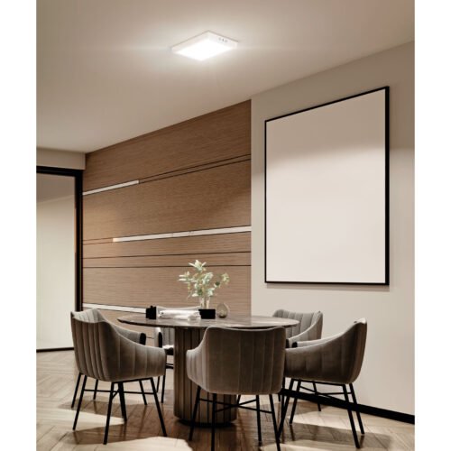47444 - Luminario LED tipo plafón 18 W, cuadrado, luz de día, blanco