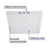 47444 - Luminario LED tipo plafón 18 W, cuadrado, luz de día, blanco