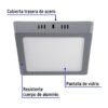 474471 47447 - Luminario LED tipo plafón 12 W, cuadrado, luz de día, gris