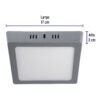 474473 47447 - Luminario LED tipo plafón 12 W, cuadrado, luz de día, gris