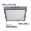 47448 - Luminario LED tipo plafón 18 W, cuadrado, luz de día, gris