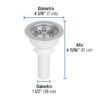 474512 47451 - Contracanasta 3-1/2" inox, instalafácil, tubo plástico,Foset