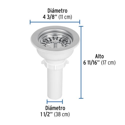 474512 47451 - Contracanasta 3-1/2" inox, instalafácil, tubo plástico,Foset