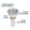 47453 - Contracanasta 3-1/2" inox, instalafácil, tubo inox, Foset