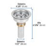 47453 - Contracanasta 3-1/2" inox, instalafácil, tubo inox, Foset