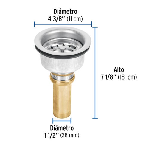 474542 47454 - Contracanasta 3-1/2" inox, instalafácil, cpo profundo, Foset