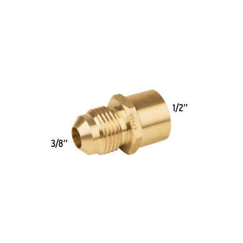 47455 - Conector flare soldable de latón, 3/8" x 1/2", Foset
