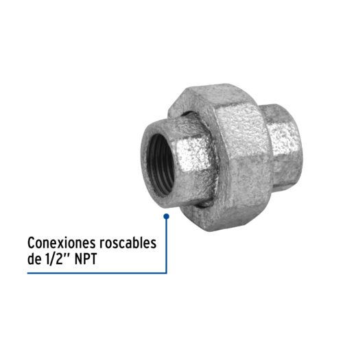 47479 - Tuerca unión 1/2" acero galvanizado, Foset