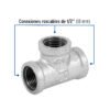47485 - Tee sencilla 1/2" acero galvanizado, Foset