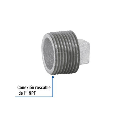 47496 - Tapón macho 1" de acero galvanizado, Foset