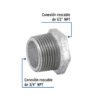 47503 47503 - Reducción bushing acero galvanizado 3/4 x 1/2", Foset