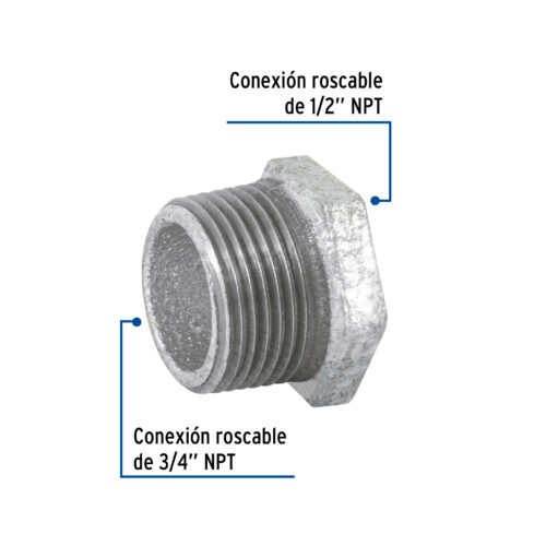 47503 47503 - Reducción bushing acero galvanizado 3/4 x 1/2", Foset