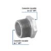 47504 47504 - Reducción bushing acero galvanizado 1"x1/2", Foset