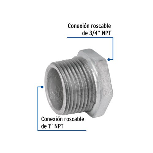 47505 47505 - Reducción bushing acero galvanizado 1"x 3/4", Foset