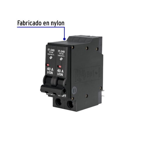 47511 - Interruptor de 2 polos 40A, enchufable, VOLTECK