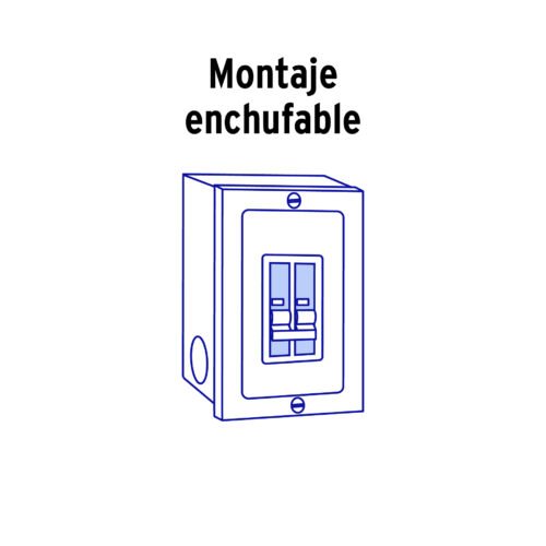 47512 - Interruptor de 2 polos 50A, enchufable, VOLTECK