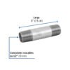 47517 - Niple de acero galvanizado 1/2" x 3", Foset