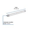 47520 - Niple de acero galvanizado 1/2" x 8", Foset