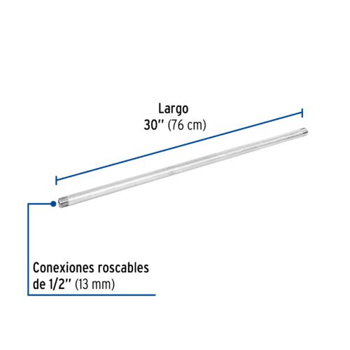 47524 47524 - Niple de acero galvanizado 1/2" x 30", Foset