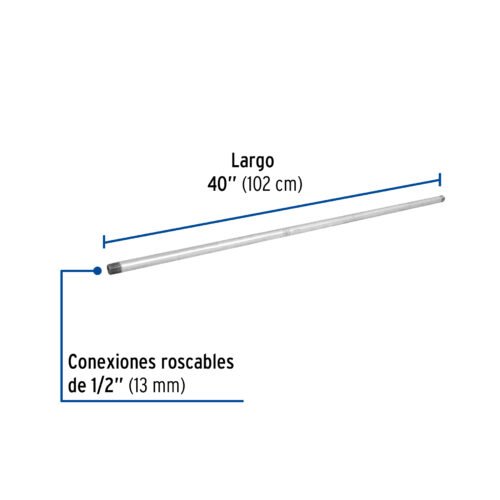 47525 47525 - Niple de acero galvanizado 1/2" x 40", Foset