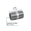 47531 - Niple de acero galvanizado 1" x 2", Foset