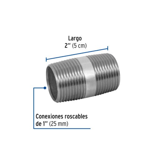 47531 - Niple de acero galvanizado 1" x 2", Foset