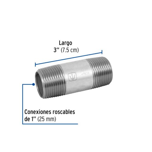 47532 47532 - Niple de acero galvanizado 1" x 3", Foset
