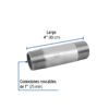 47533 - Niple de acero galvanizado 1" x 4", Foset