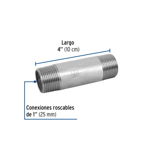 47533 - Niple de acero galvanizado 1" x 4", Foset