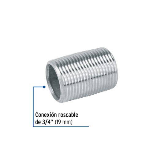47537 47537 - Niple de acero galvanizado 3/4" cuerda corrida, Foset