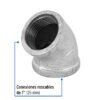 47541 - Codo 45° acero galvanizado de 1", Foset