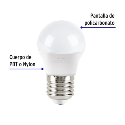 475421 47542 - Lámpara LED G45 3 W (equiv. 25 W), luz de día, caja, Volteck