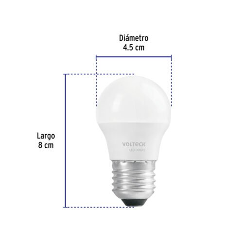 475422 47542 - Lámpara LED G45 3 W (equiv. 25 W), luz de día, caja, Volteck