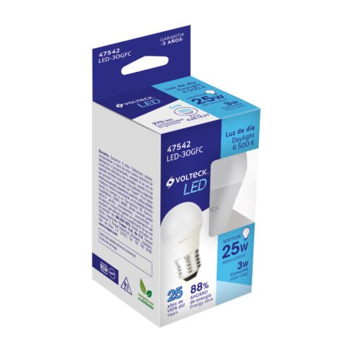 475423 47542 - Lámpara LED G45 3 W (equiv. 25 W), luz de día, caja, Volteck