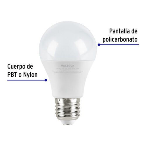 47547 - Lámpara LED A19 9 W (equiv. 60 W), luz cálida, caja, Volteck