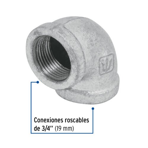 47558 47558 - Codo 90° acero galvanizado de 3/4", Foset