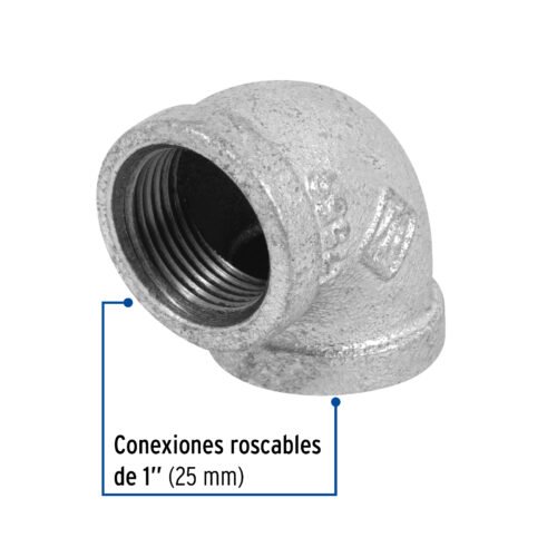 47559 47559 - Codo 90° acero galvanizado de 1", Foset
