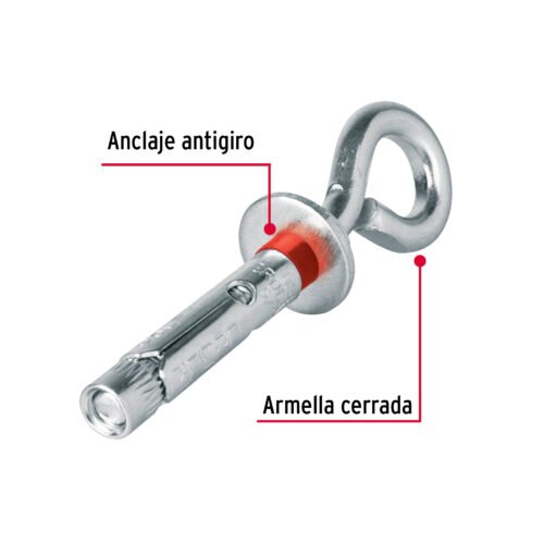 47560 - Bolsa con 4 taquetes expansivos 8x50 mm con armella cerrada