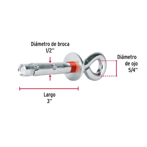 475622 47562 - Bolsa con 2 taquetes expansivos 12x75 mm con armella cerrada