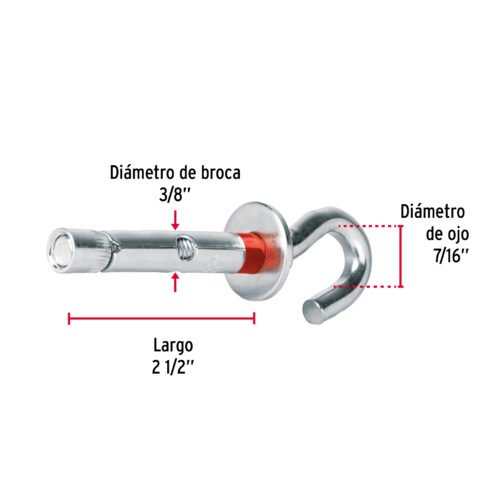 475652 47565 - Bolsa con 4 taquetes expansivos 10x65 mm con armella abierta