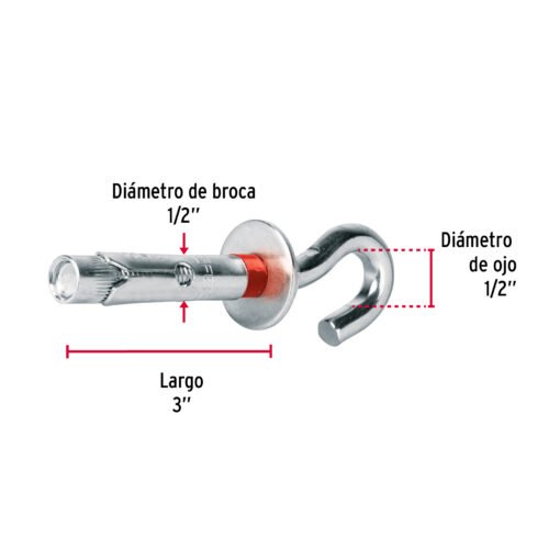 475662 47566 - Bolsa con 2 taquetes expansivos 12x75 mm con armella abierta