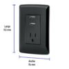 47590 - Contacto aterrizado  2 puertos USB, negro, línea Italiana