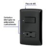 47591 - Placa armada contacto e interruptor, negro, línea Italiana