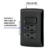 475932 47593 - Placa armada 2 contactos e interruptor,negro, línea Italiana