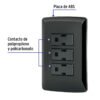 475942 47594 - Placa armada 3 contactos aterrizados, negro, línea Italiana