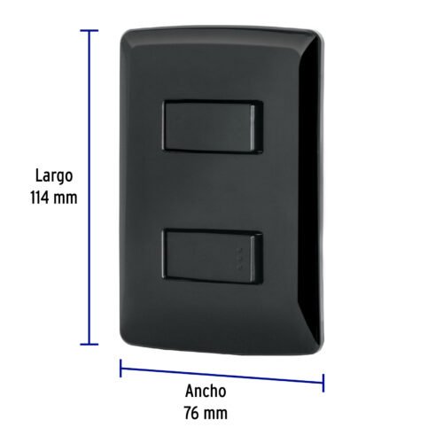47598 - Placa armada 1 interruptor 1 escalera, negro, línea Italiana