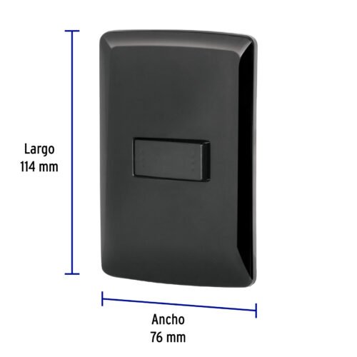 47600 - Placa armada 1 interruptor escalera, negro, línea Italiana