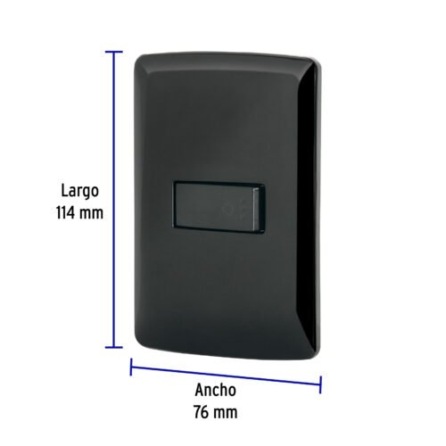 476012 47601 - Placa armada con timbre, negro, línea Italiana, Volteck