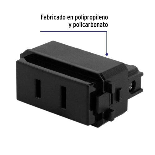 47606 - Contacto sencillo, 2polos, sin tierra, línea Italiana,negro
