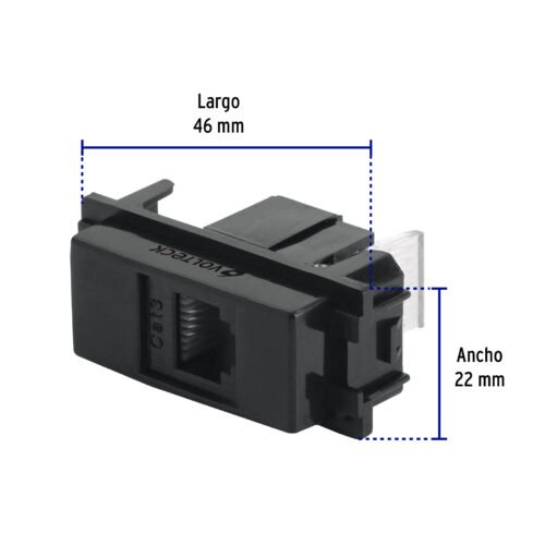 47611 - Toma de teléfono, línea Italiana, color negro, Volteck